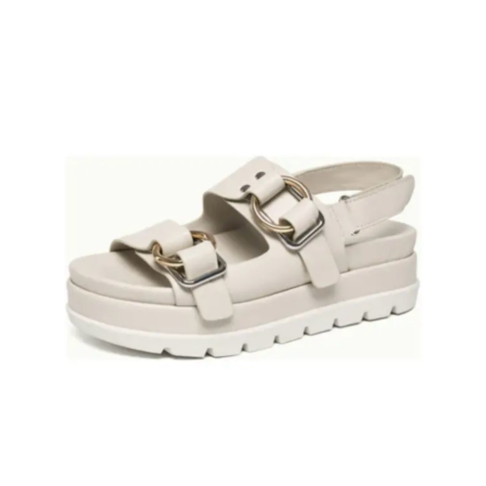 J/Slides- Cream Leather “Blast Sandals” (wide fit) - NWT